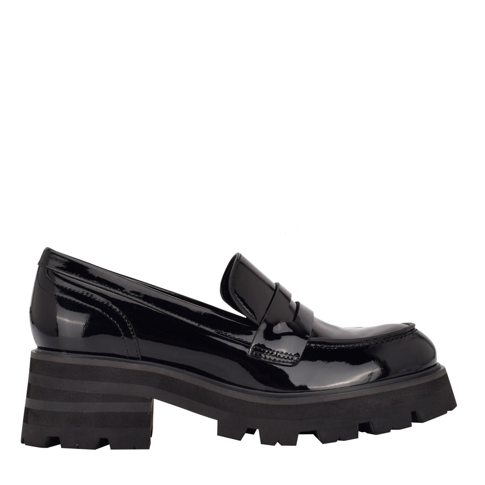 Marc Fisher Latika Lug Sole Loafer | Black Patent