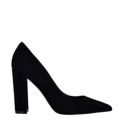 Marc Fisher Abilene Block Heel Pointy Toe Pump | Black Suede