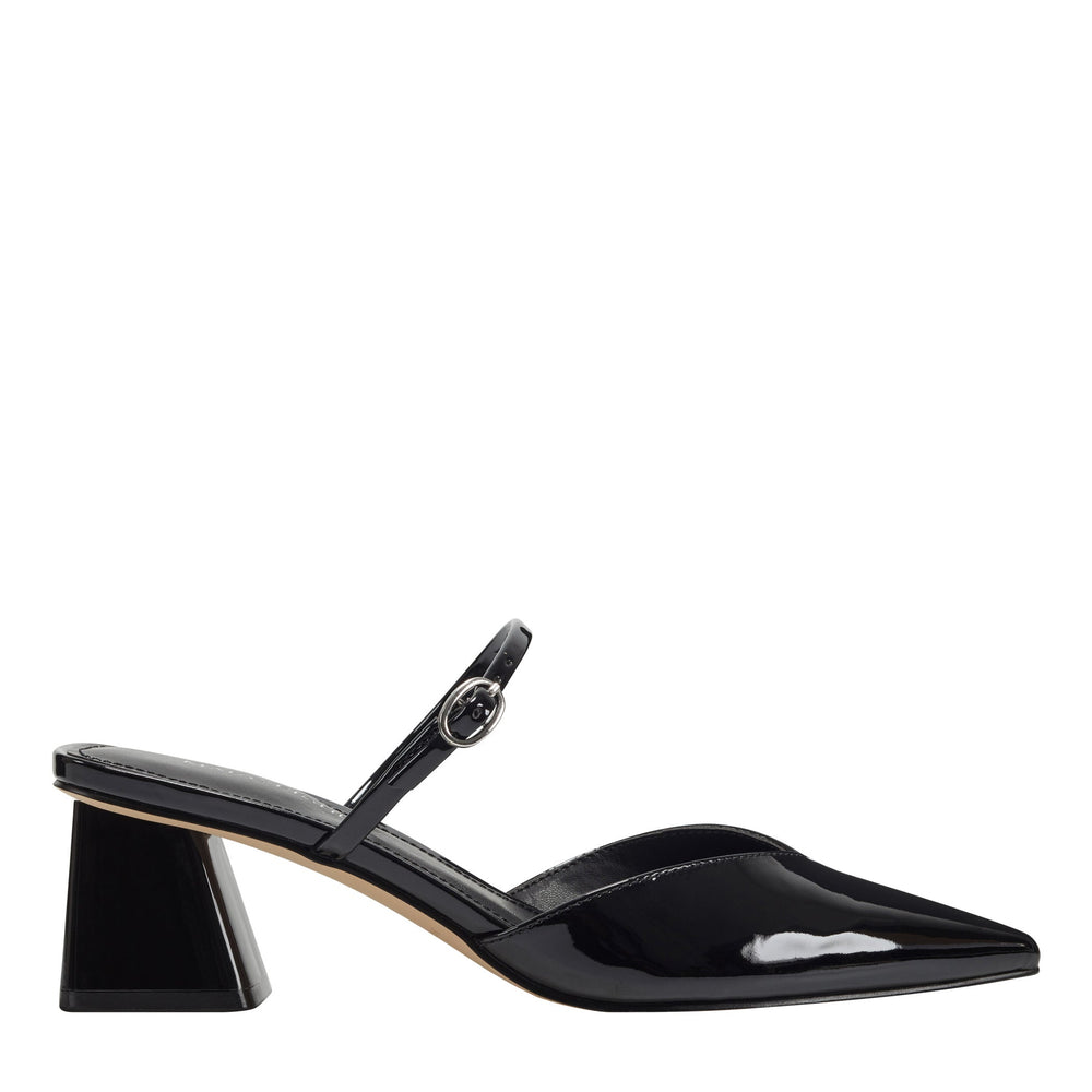 Marc Fisher Lakey Heeled Mule | Black Patent