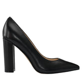 Marc Fisher Abilene Block Heel Pointy Toe Pump | Black Leather