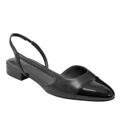 Marc Fisher Dela Closed Toe Slingback Dress Flat | Black