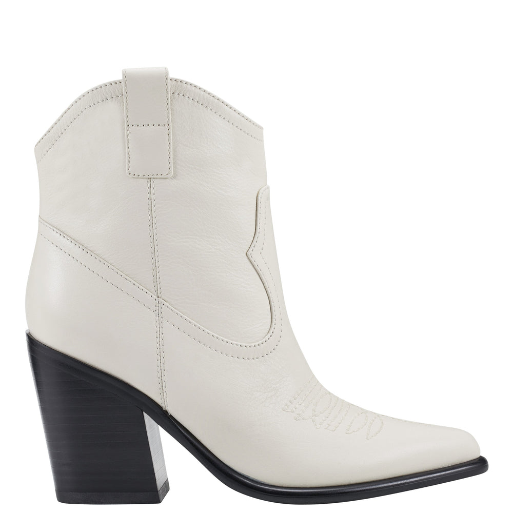Marc Fisher Jalella Detailed Western Bootie | Ivory Leather