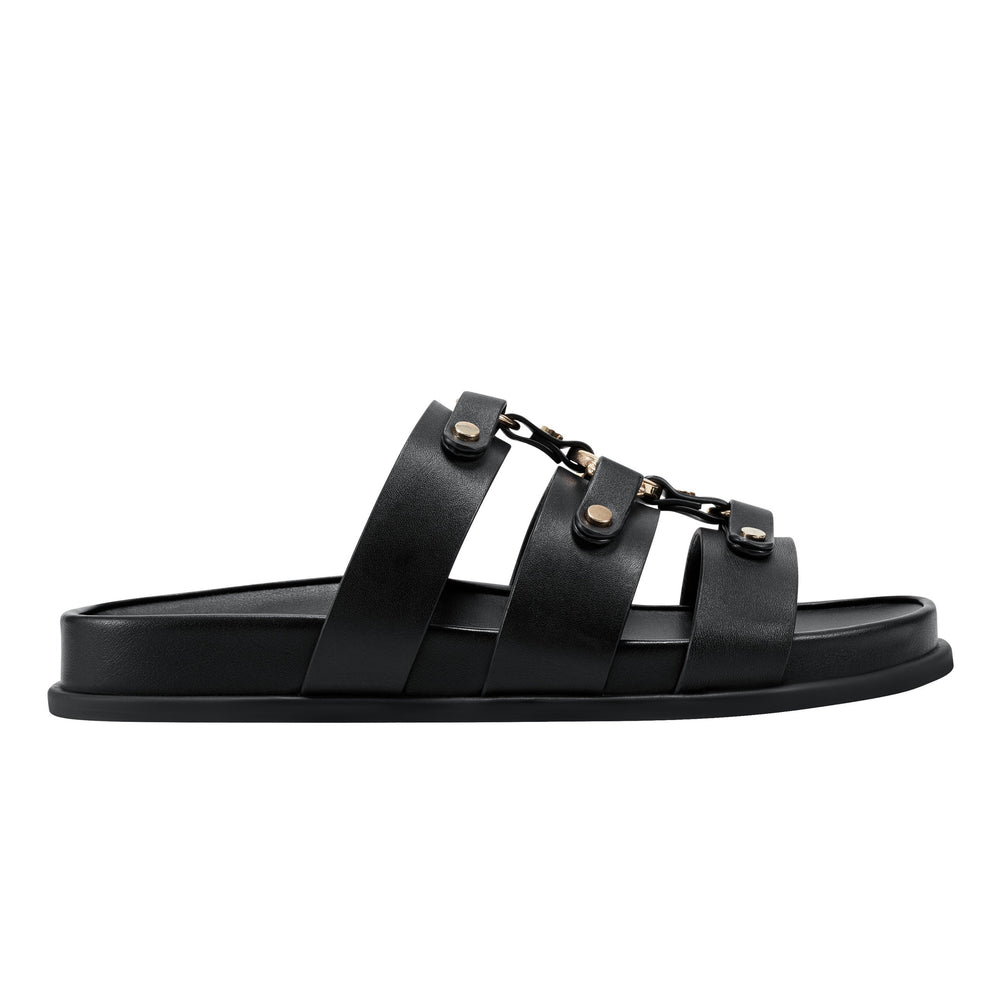 Marc Fisher Verity Flat Footbed Sandal | Black