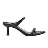Marc Fisher Alonde Heeled Slide Sandal | Black Leather