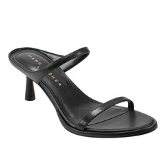 Marc Fisher Alonde Heeled Slide Sandal | Black Leather