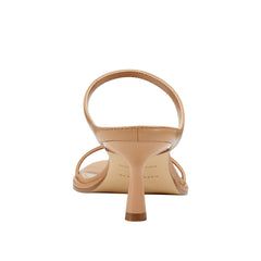 Marc Fisher Alonde Heeled Slide Sandal | Medium Natural Leather