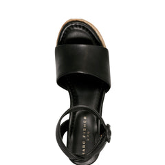 Marc Fisher Palyca Platform Espadrille Sandal | Black Leather