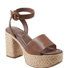 Marc Fisher Palyca Platform Espadrille Sandal | Brown Leather