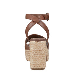 Marc Fisher Palyca Platform Espadrille Sandal | Brown Leather