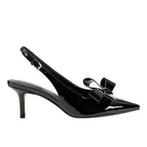 Marc Fisher Allon Bow Slingback Pump | Black Patent