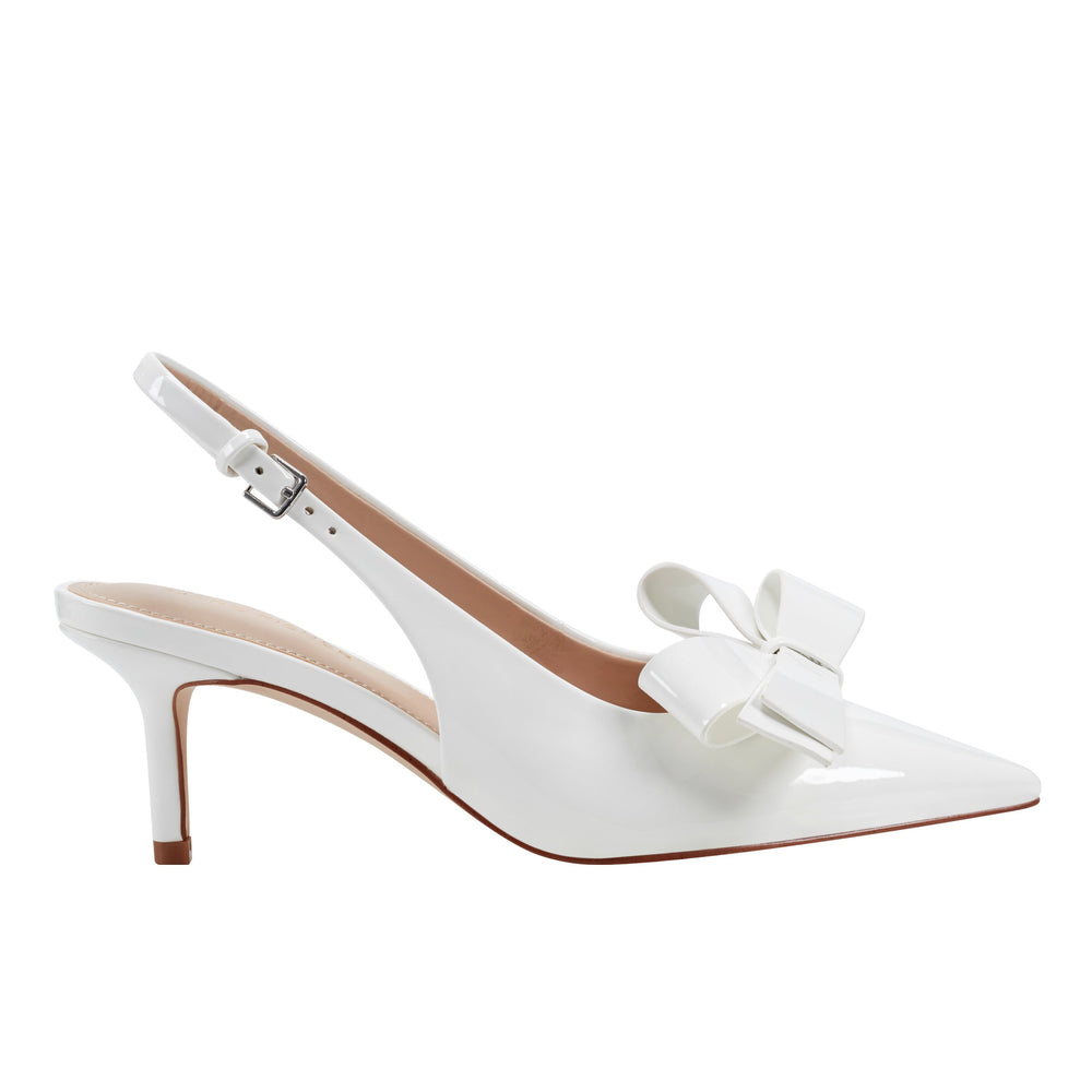 Marc Fisher Allon Bow Slingback Pump | White Patent
