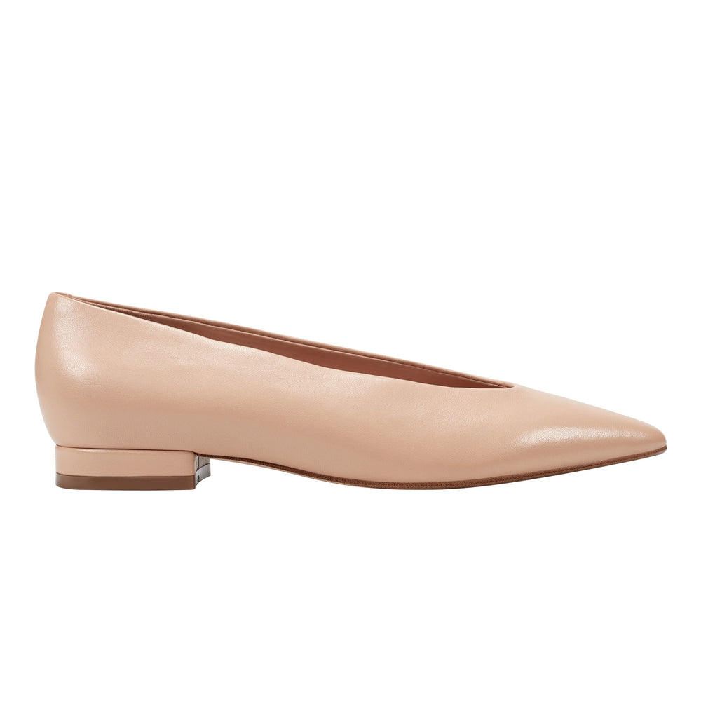Marc Fisher Gunner Pointed Toe Flat | Natural Leather