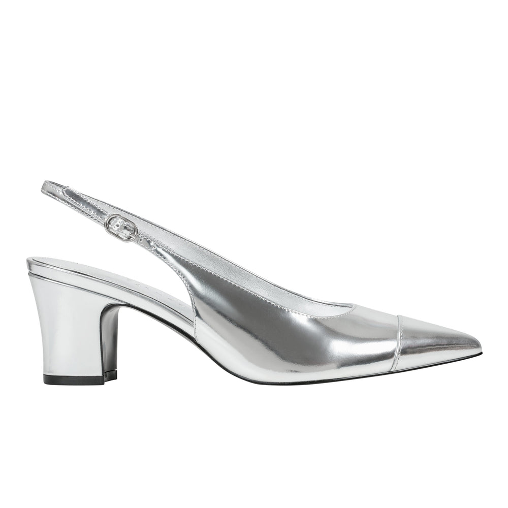 Marc Fisher Blakeley Slingback Pump | Silver Leather