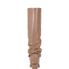 Marc Fisher Lalita Foldover Dress Boot | Light Natural Leather