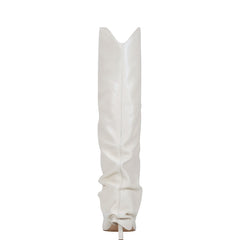 Marc Fisher Nairine Foldover Dress Boot | White Leather