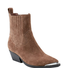 Marc Fisher Pryce Western Bootie | Natural Suede