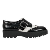 Marc Fisher Remona Monk Strap Loafer | Black/Chic Cream Leather