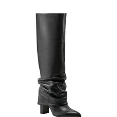 Marc Fisher Lalita Foldover Dress Boot | Black Leather