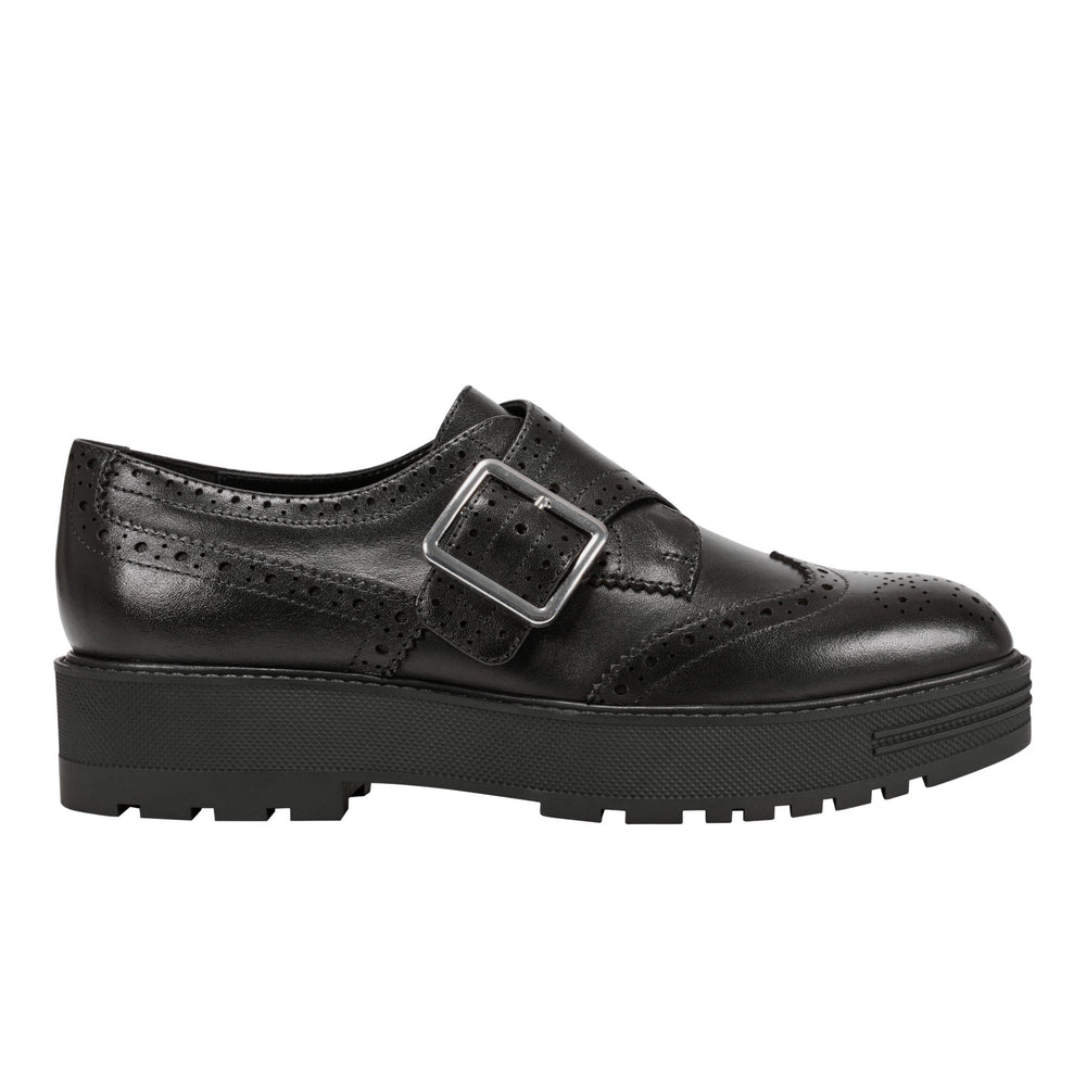 Marc Fisher Remona Monk Strap Loafer | Black Leather