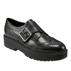 Marc Fisher Remona Monk Strap Loafer | Black Leather