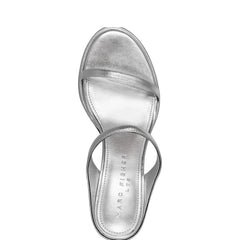 Marc Fisher Alonde Heeled Slide Sandal | Silver