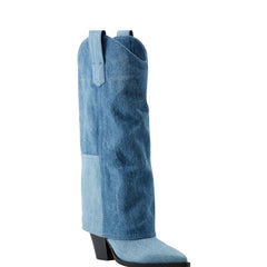 Marc Fisher Harlo Foldover Western Boot | Denim