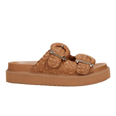 Marc Fisher Auggie Woven Footbed Sandal | Natural Leather