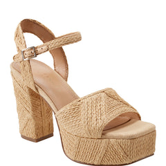 Marc Fisher Calyn Platform Sandal | Natural Raffia