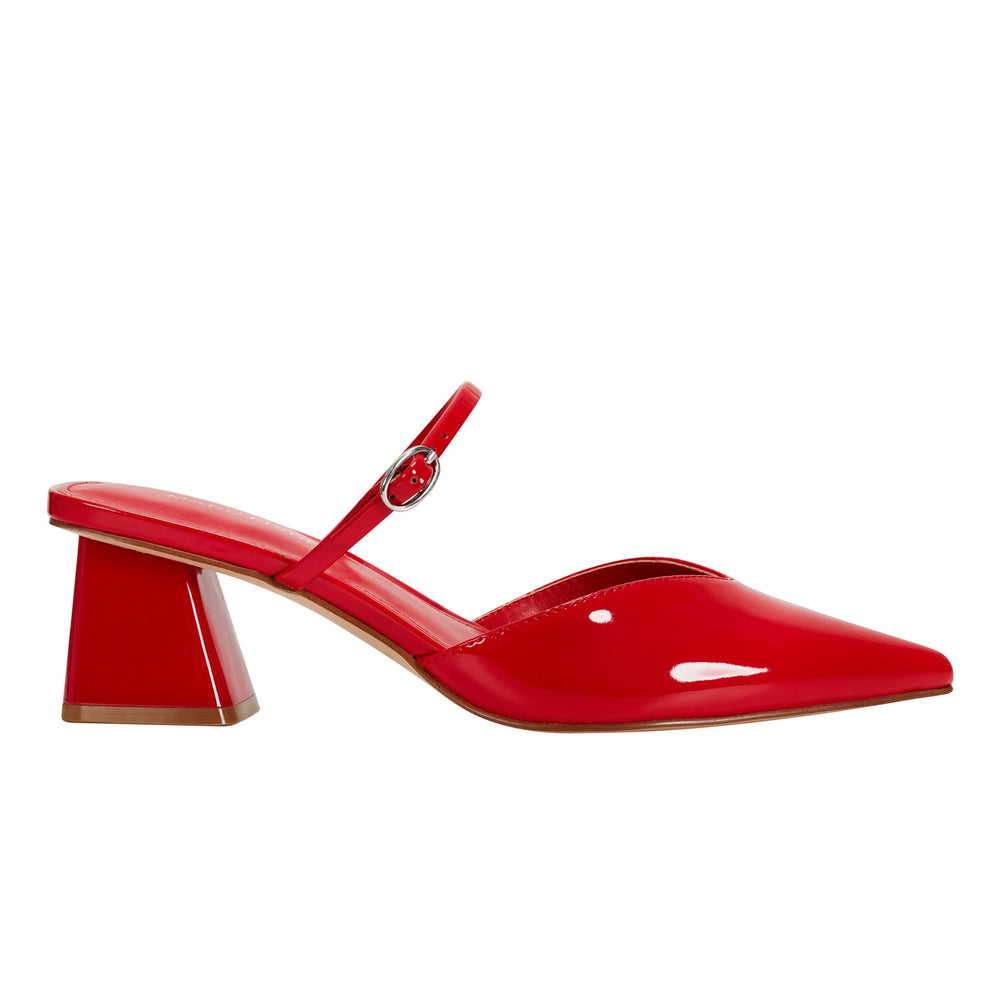 Marc Fisher Lakey Heeled Mule | Red Patent