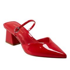 Marc Fisher Lakey Heeled Mule | Red Patent