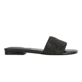 Marc Fisher Murphy Flat Sandal | Black Raffia