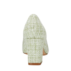 Marc Fisher Zala Block Heel Pointy Toe Pump | Green Boucle