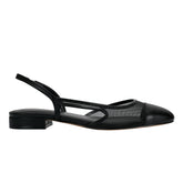 Marc Fisher Dela Closed Toe Slingback Dress Flat | Black Mesh