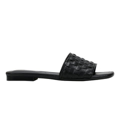 Marc Fisher Lecee Woven Flat Sandal | Black