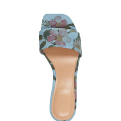 Marc Fisher Olysa Slide Dress Sandal | Blue Floral
