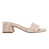 Marc Fisher Olysa Slide Dress Sandal | Red/Cream Stripe