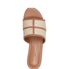 Marc Fisher Zuri Flat Slide Sandal | Natural/Brown