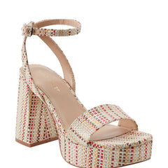 Marc Fisher Sadel Platform Sandal | Multi Raffia