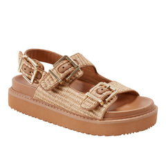 Marc Fisher Agenda Footbed Sandal | Natural Raffia
