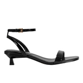 Marc Fisher Alona Ankle Strap Sandal | Black Patent Leather