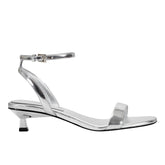 Marc Fisher Alona Ankle Strap Sandal | Silver Leather
