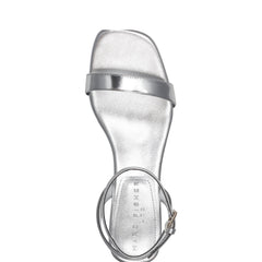 Marc Fisher Alona Ankle Strap Sandal | Silver Leather