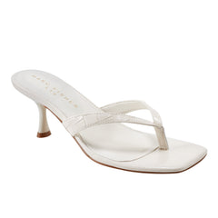 Marc Fisher Amelea Thong Sandal | Cream Croco Leather