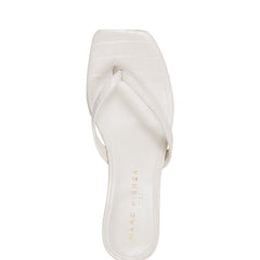 Marc Fisher Amelea Thong Sandal | Cream Croco Leather