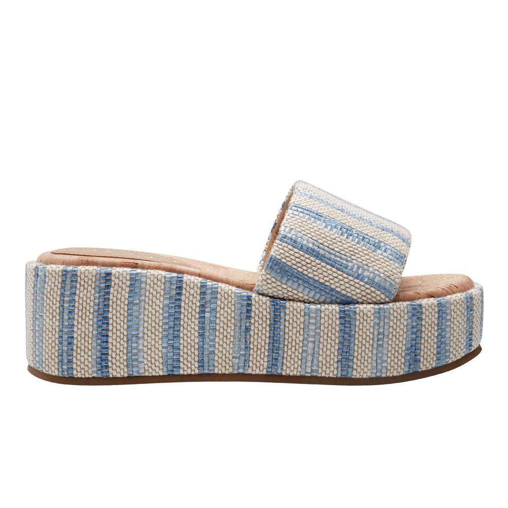 Marc Fisher Daylin Flatform Sandal | Blue Stripe