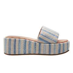 Marc Fisher Daylin Flatform Sandal | Blue Stripe