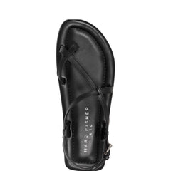 Marc Fisher Gerty Strappy Flat Sandal | Black Leather