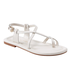 Marc Fisher Gerty Strappy Flat Sandal | Chic Cream Leather