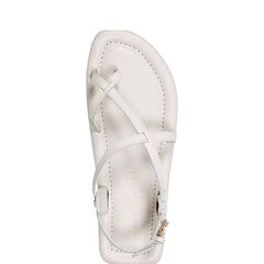 Marc Fisher Gerty Strappy Flat Sandal | Chic Cream Leather