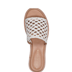 Marc Fisher Glynne Woven Flat Sandal | White